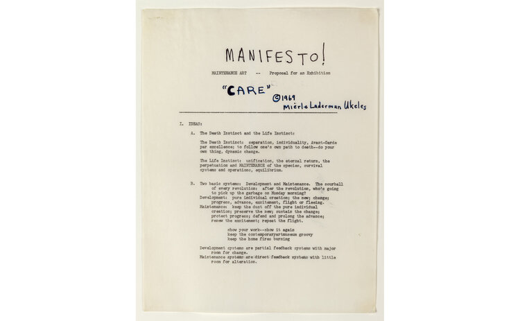 Ukeles Manifesto For Maintenance Art 1969  Proposal For An Exhibition Care 1969 01 Web Ready 191119 223742