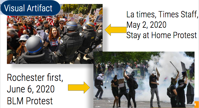 3. Becky Montes, Photographs, Contrast Of Two Protests And Police Response