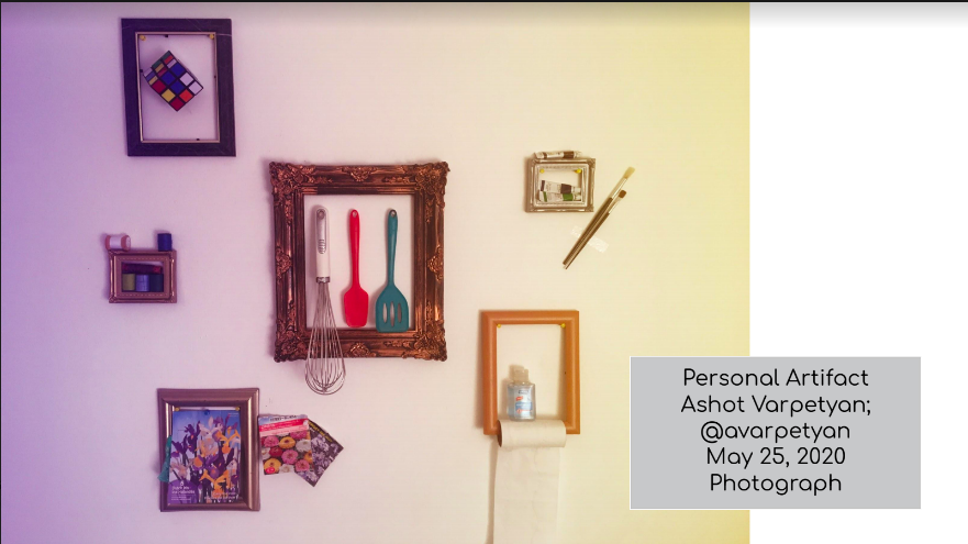 1. Ashot Varpetyan, Found Materials, Size Of Frame Indicates Portion Of Quarantine Time Spent On Materials Inside